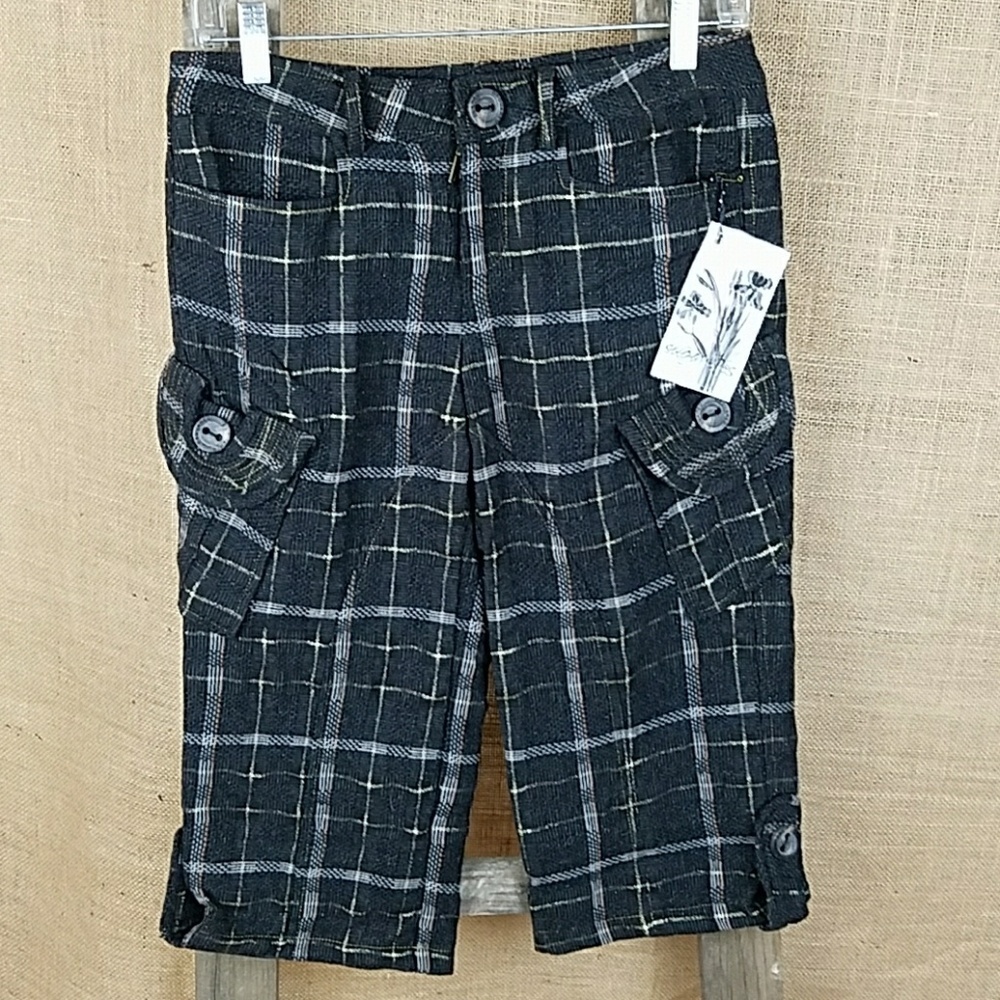 Sugar Lip women plaid capri cropped pants‎ linen minimalist academia collegiate